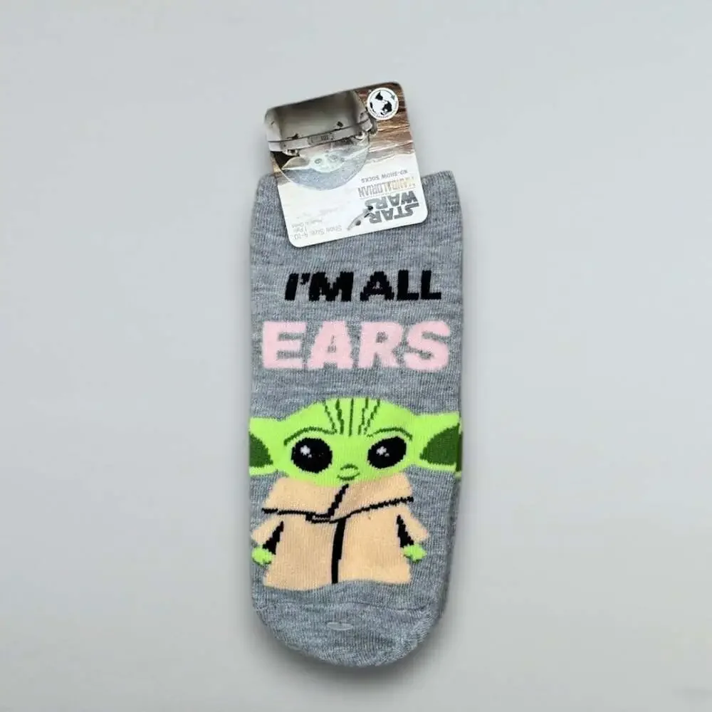 Kids Grogu Baby Yoda No Show Socks Gray Shoe Size 4-10 Star Wars Mandalorian